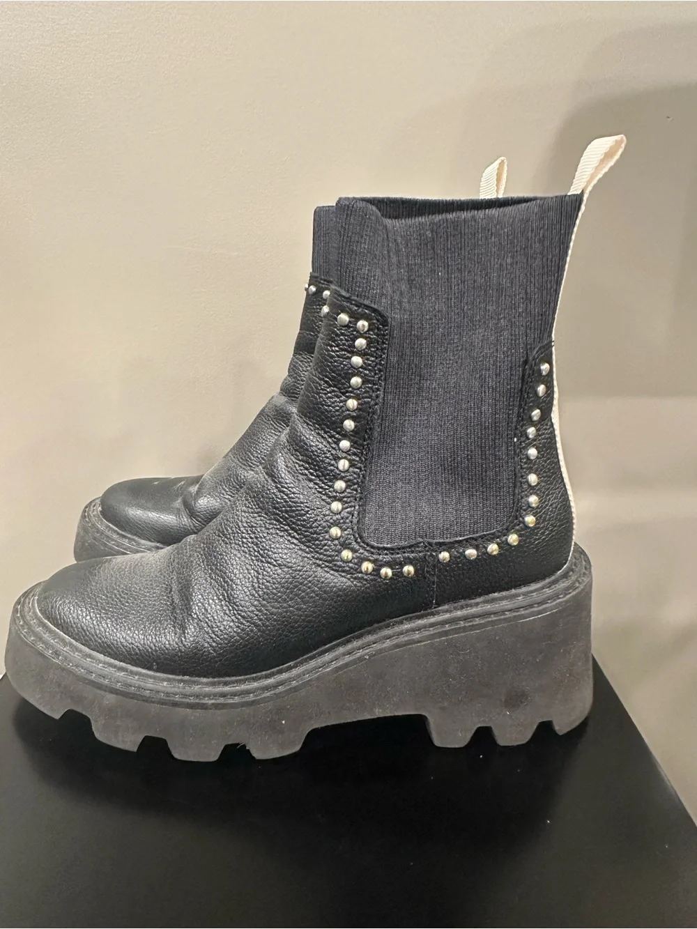 Womens dolce vita Black Studded Platform Chelsea Boots